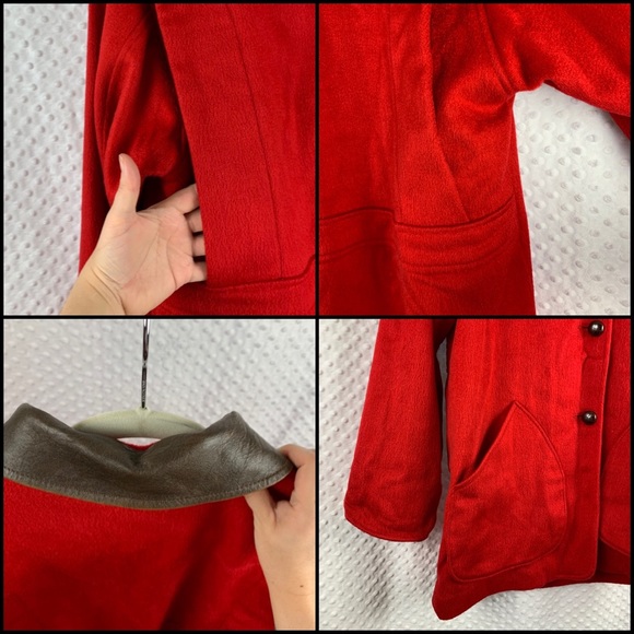 VINTAGE HERMAN KAY Coat Long Red Wool - Picture 8 of 8